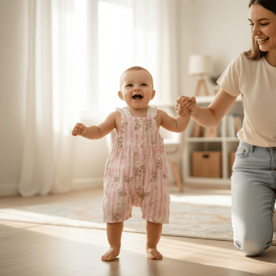 Kız Bebek Çiçek Desenli Askılı Sıfır Kollu Kısa Tulum